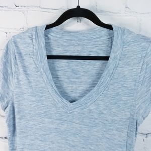 ⭕ Soft Merona V-neck Tee | Blue & White scratch